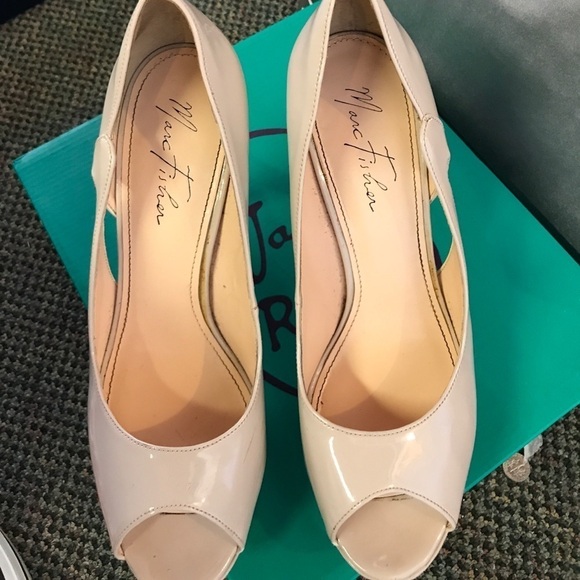 Marc Fisher Tumbles Platform Nude Heels 8.5 - Picture 1 of 4